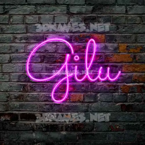 gilu in Pink Neon style - 3D name wallpaper