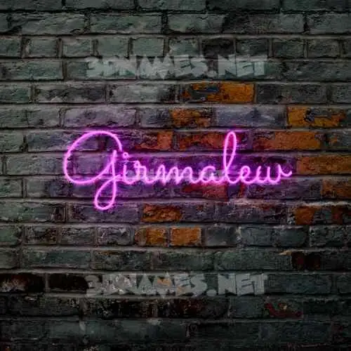 girmalew in Pink Neon style - 3D name wallpaper