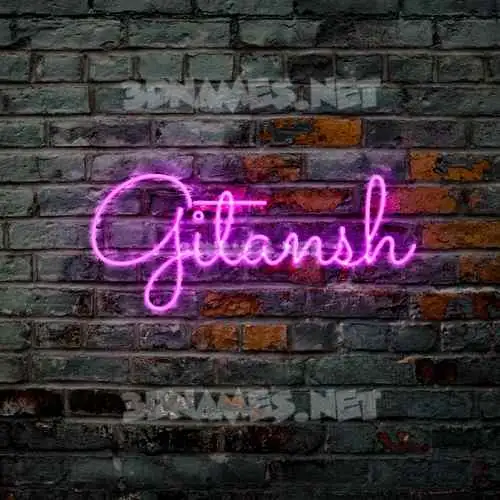 gitansh in Pink Neon style - 3D name wallpaper