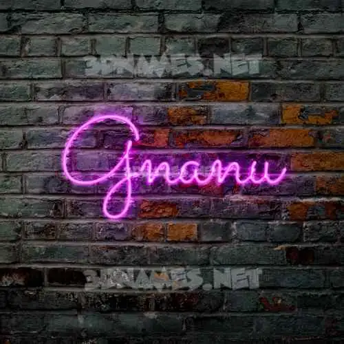gnanu in Pink Neon style - 3D name wallpaper