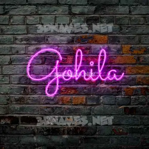 gohila in Pink Neon style - 3D name wallpaper