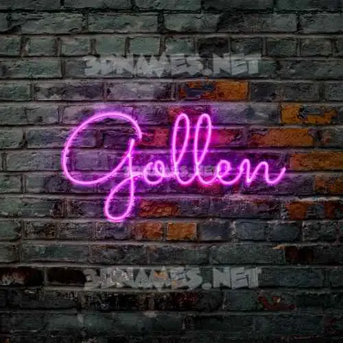 gollen in Pink Neon style - 3D name wallpaper