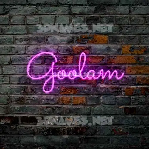goolam in Pink Neon style - 3D name wallpaper