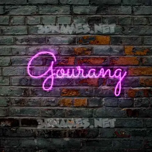 gourang in Pink Neon style - 3D name wallpaper