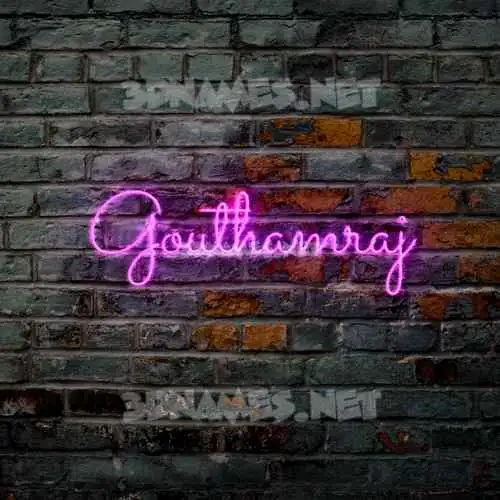 gouthamraj in Pink Neon style - 3D name wallpaper