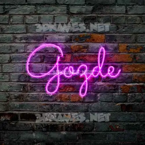 gozde in Pink Neon style - 3D name wallpaper