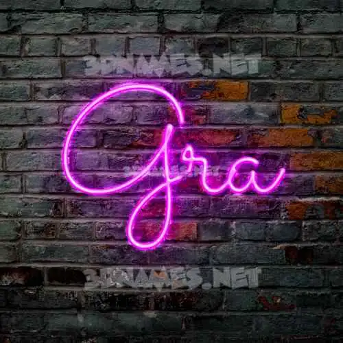 gra in Pink Neon style - 3D name wallpaper gra in Pink Neon style - 3D name wallpaper