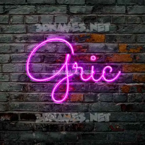 gric in Pink Neon style - 3D name wallpaper
