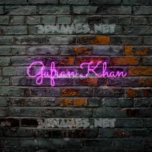 gufran khan in Pink Neon style - 3D name wallpaper gufran khan in Pink Neon style - 3D name wallpaper
