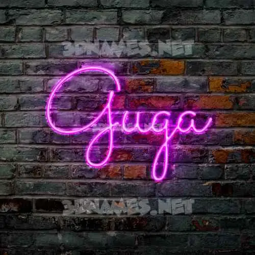 guga in Pink Neon style - 3D name wallpaper