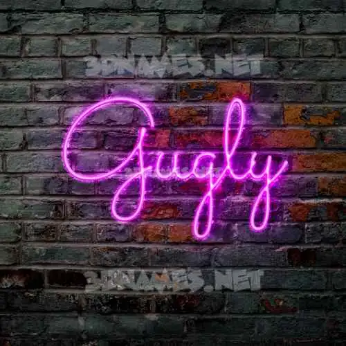 gugly in Pink Neon style - 3D name wallpaper gugly in Pink Neon style - 3D name wallpaper