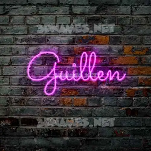 guillen in Pink Neon style - 3D name wallpaper guillen in Pink Neon style - 3D name wallpaper