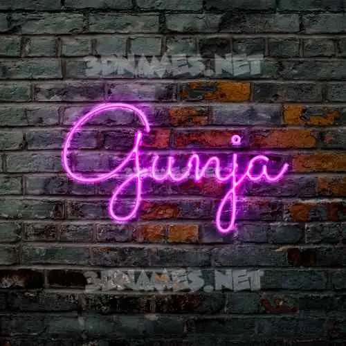 gunja in Pink Neon style - 3D name wallpaper