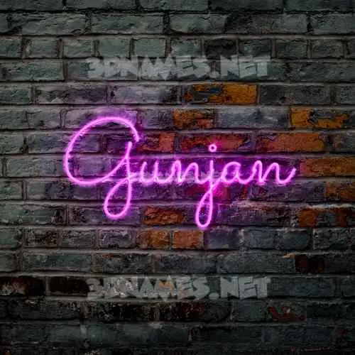 gunjan in Pink Neon style - 3D name wallpaper