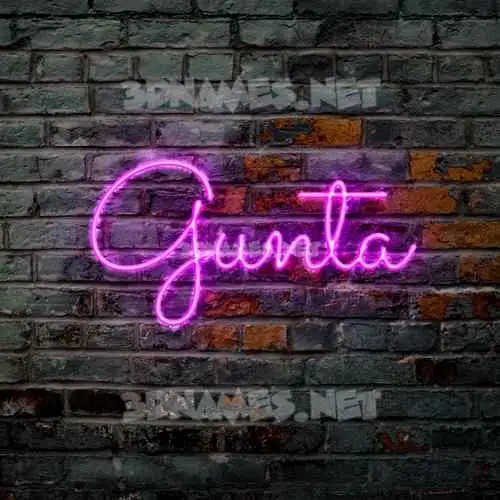 gunta in Pink Neon style - 3D name wallpaper