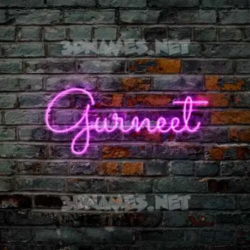 gurneet in Pink Neon style - 3D name wallpaper