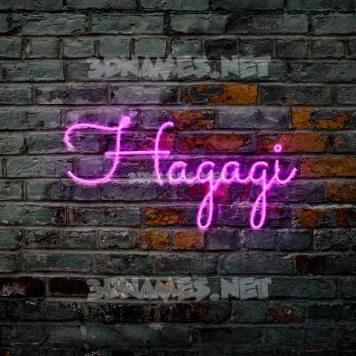 hagagi in Pink Neon style - 3D name wallpaper