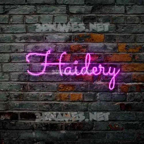 haidery in Pink Neon style - 3D name wallpaper haidery in Pink Neon style - 3D name wallpaper