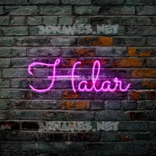 halar in Pink Neon style - 3D name wallpaper
