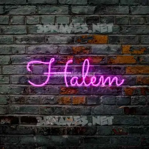 halem in Pink Neon style - 3D name wallpaper halem in Pink Neon style - 3D name wallpaper