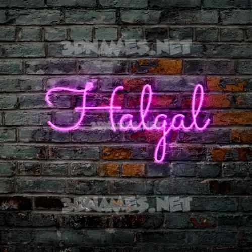 halgal in Pink Neon style - 3D name wallpaper