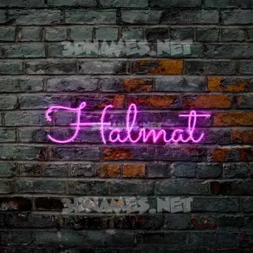 halmat in Pink Neon style - 3D name wallpaper