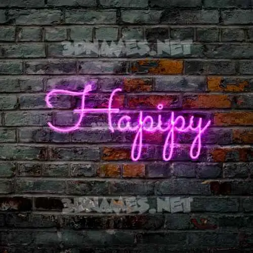 hapipy in Pink Neon style - 3D name wallpaper hapipy in Pink Neon style - 3D name wallpaper