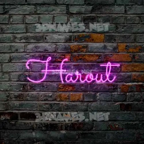 harout in Pink Neon style - 3D name wallpaper