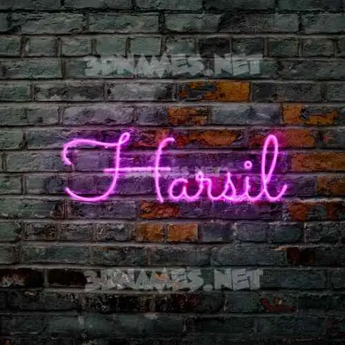 harsil in Pink Neon style - 3D name wallpaper