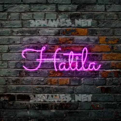 hatila in Pink Neon style - 3D name wallpaper