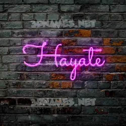 hayate in Pink Neon style - 3D name wallpaper