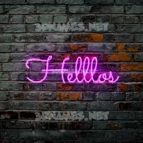 helllos in Pink Neon style - 3D name wallpaper