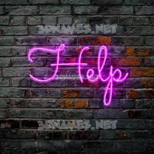 help in Pink Neon style - 3D name wallpaper