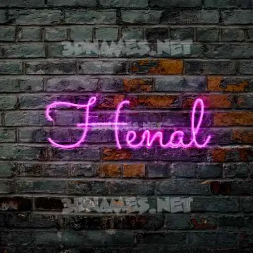 henal in Pink Neon style - 3D name wallpaper