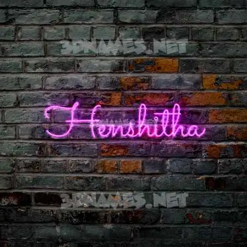 henshitha in Pink Neon style - 3D name wallpaper