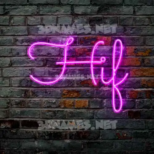 hif in Pink Neon style - 3D name wallpaper hif in Pink Neon style - 3D name wallpaper