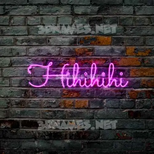 hihihihi in Pink Neon style - 3D name wallpaper
