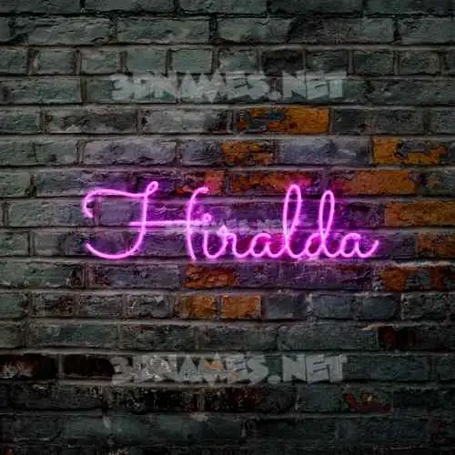 hiralda in Pink Neon style - 3D name wallpaper