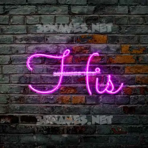 his in Pink Neon style - 3D name wallpaper his in Pink Neon style - 3D name wallpaper