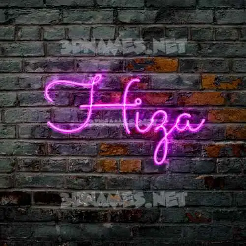 hiza in Pink Neon style - 3D name wallpaper hiza in Pink Neon style - 3D name wallpaper