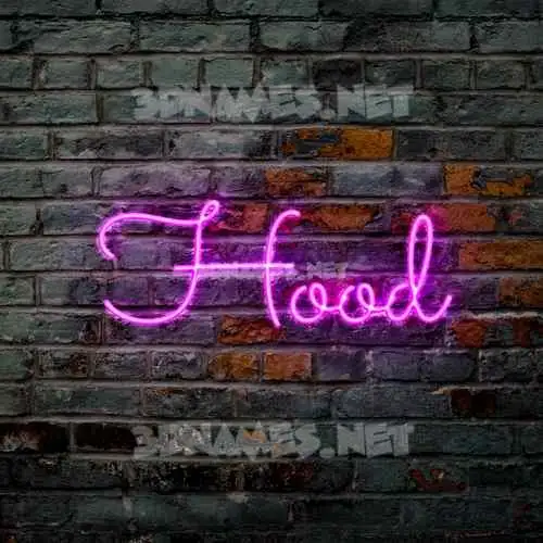 hood in Pink Neon style - 3D name wallpaper