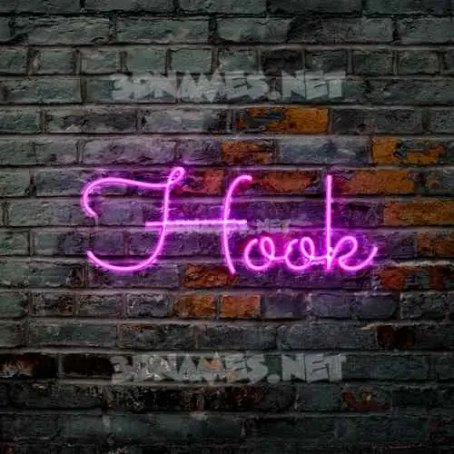hook in Pink Neon style - 3D name wallpaper