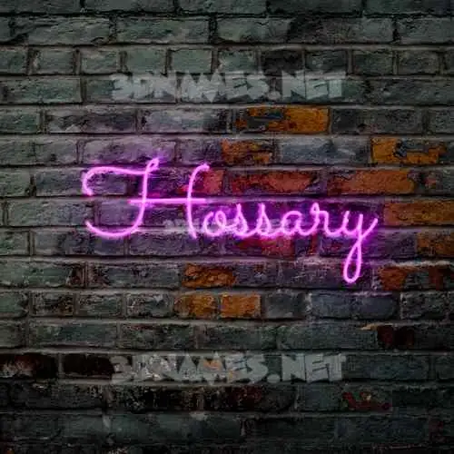 hossary in Pink Neon style - 3D name wallpaper