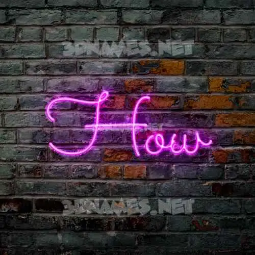 how in Pink Neon style - 3D name wallpaper