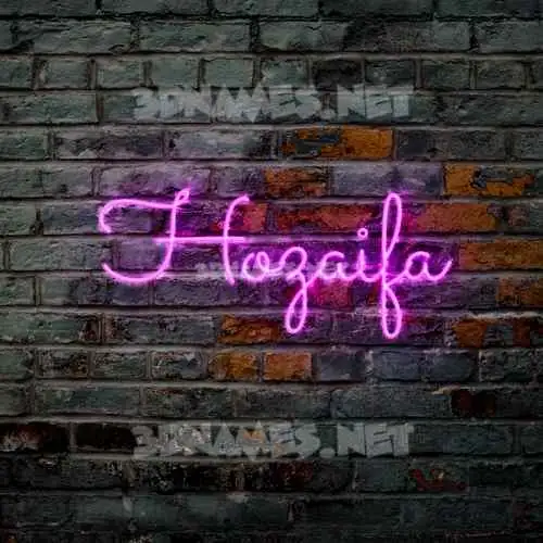 hozaifa in Pink Neon style - 3D name wallpaper hozaifa in Pink Neon style - 3D name wallpaper