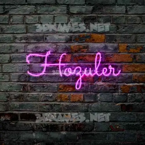 hozuler in Pink Neon style - 3D name wallpaper