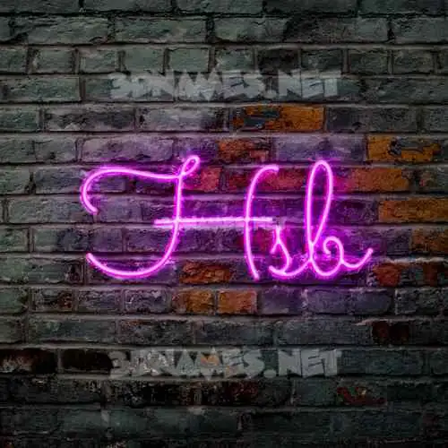hsb in Pink Neon style - 3D name wallpaper