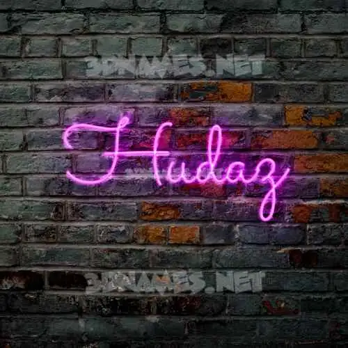 hudaz in Pink Neon style - 3D name wallpaper hudaz in Pink Neon style - 3D name wallpaper