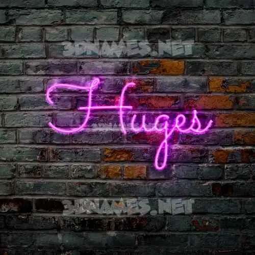 huges in Pink Neon style - 3D name wallpaper huges in Pink Neon style - 3D name wallpaper