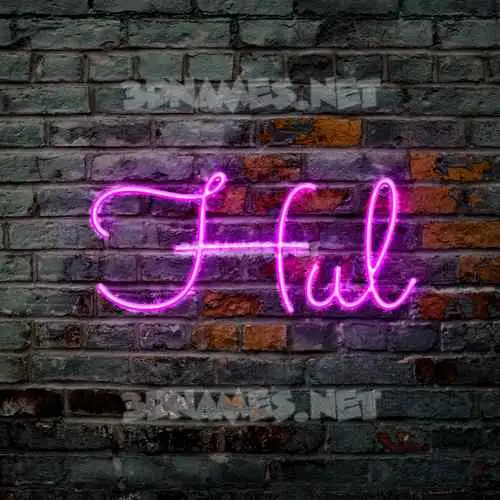 hul in Pink Neon style - 3D name wallpaper